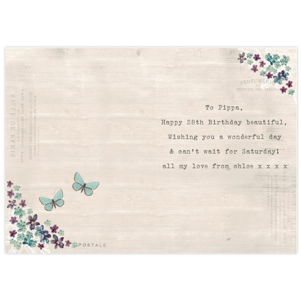 Personalised Forget Me Not Card