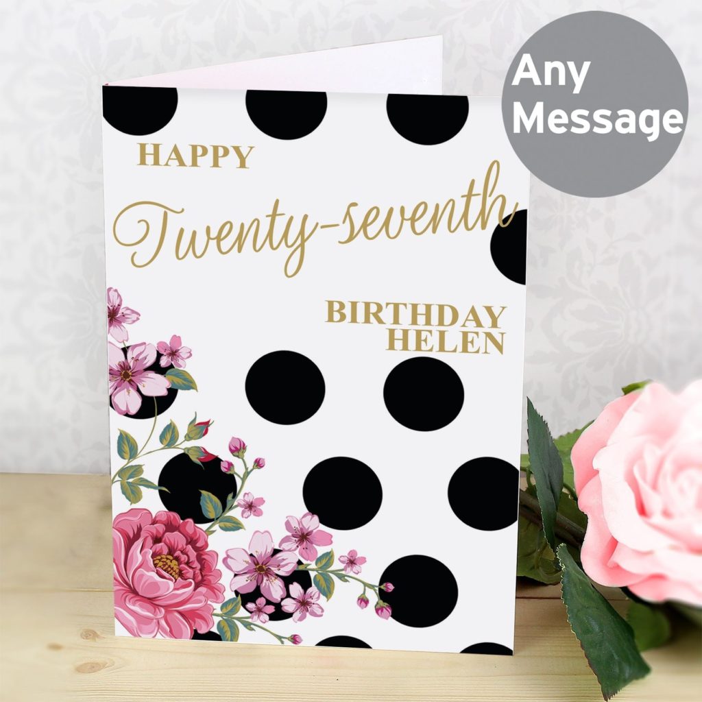 Personalised Floral Dot Card