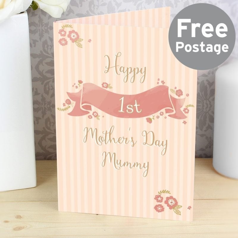 Personalised Floral Scroll Card