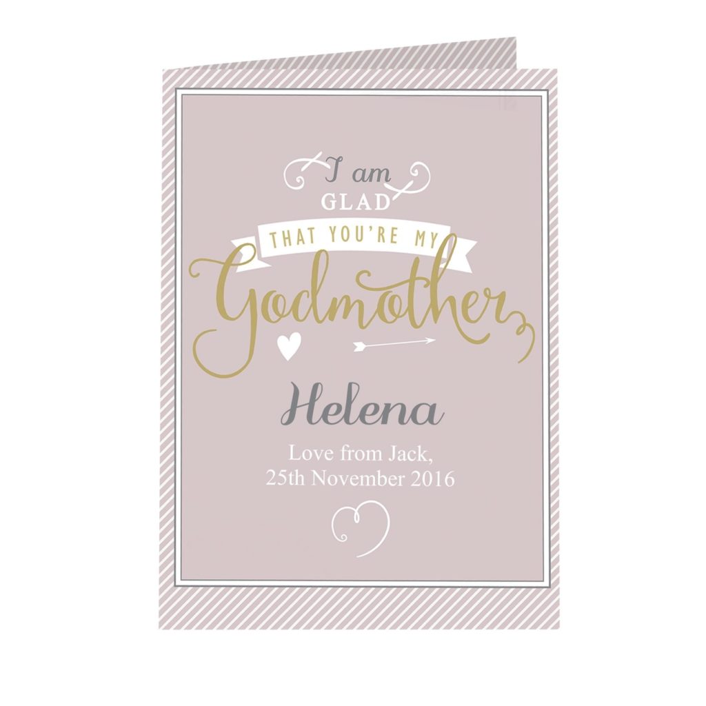 Personalised I Am Glad... Godmother Card