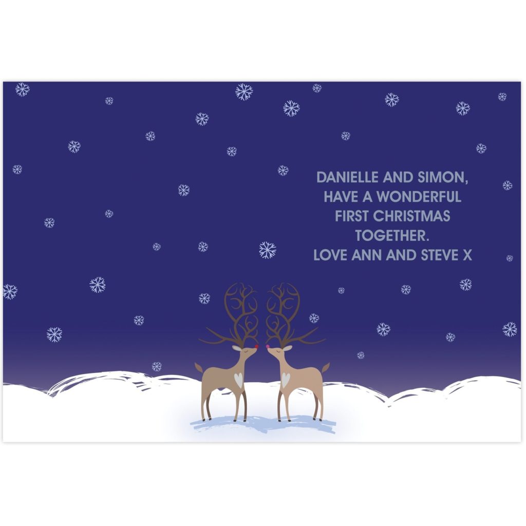 Personalised Reindeer Couple Card
