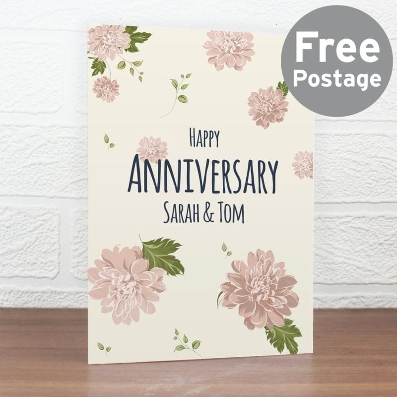 Personalised Rose Gold Floral Card