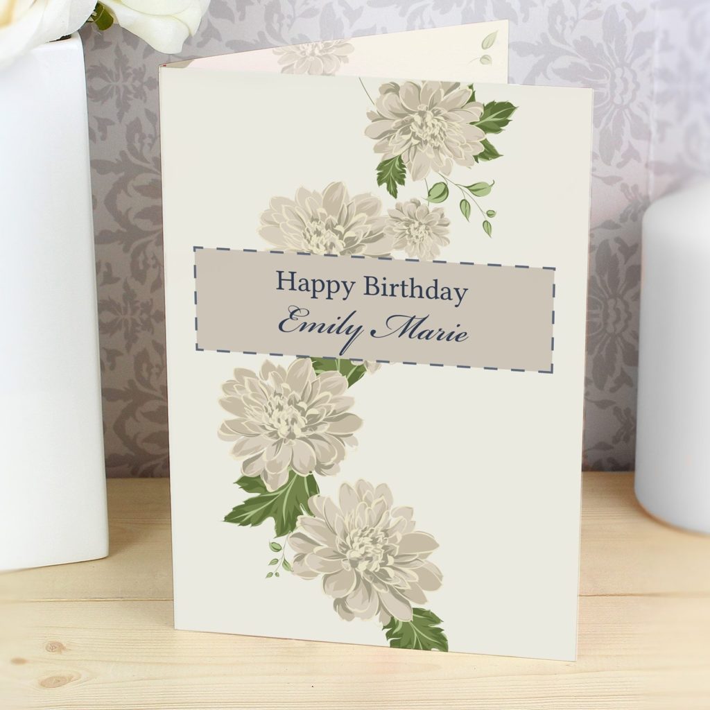 Personalised Gold Floral Card