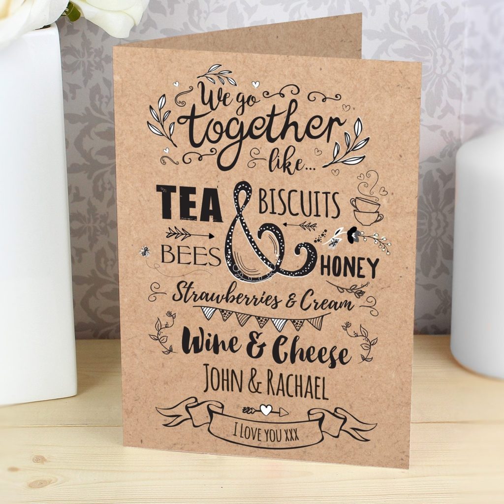 Personalised We Go Together Like... Card