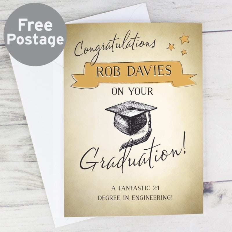 Personalised Gold Star Graduation Card
