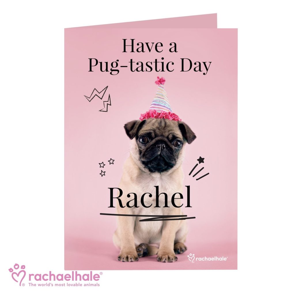 Personalised Rachael Hale Doodle Pug Card