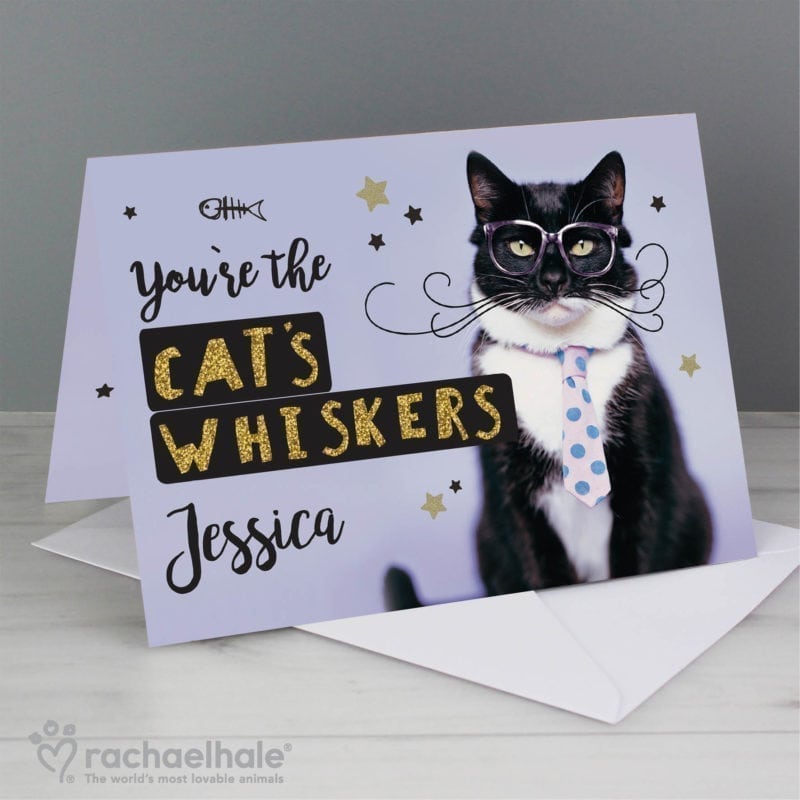 Personalised Rachael Hale 'You're the Cat's Whiskers' Card