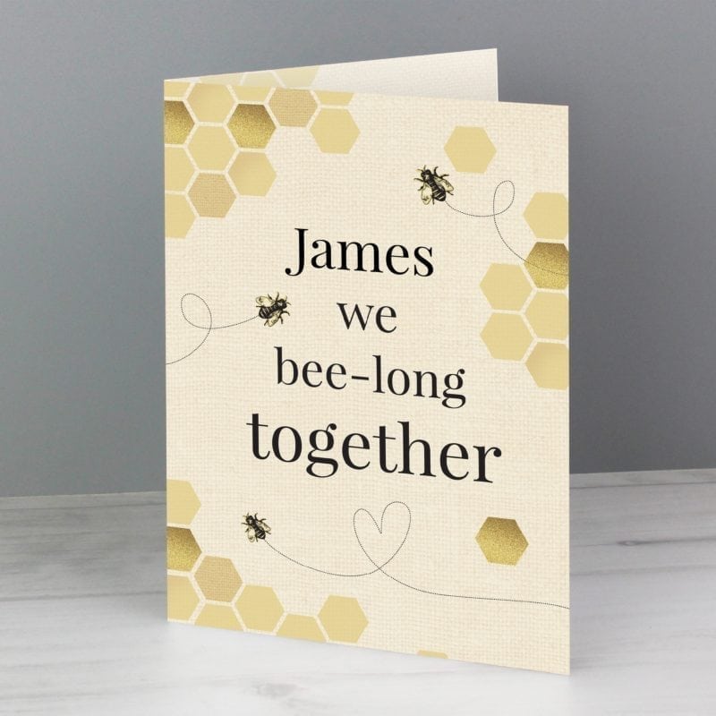 Personalised We Bee-Long Together Card