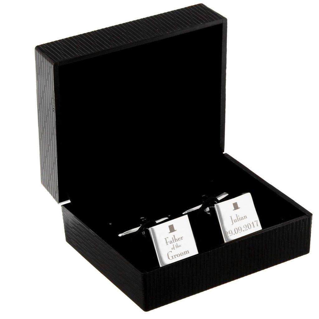 Personalised Decorative Wedding Father of the Groom Square Cufflinks