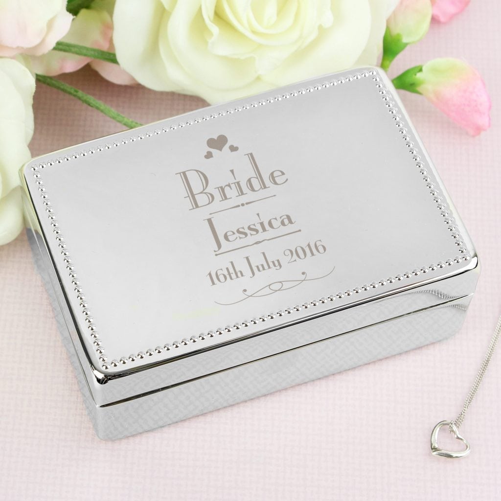 Personalised Decorative Wedding Bride Jewellery Box