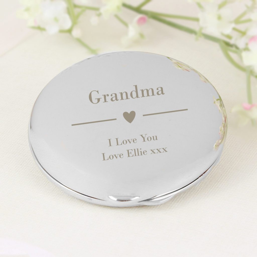 Personalised Decorative Heart Compact Mirror