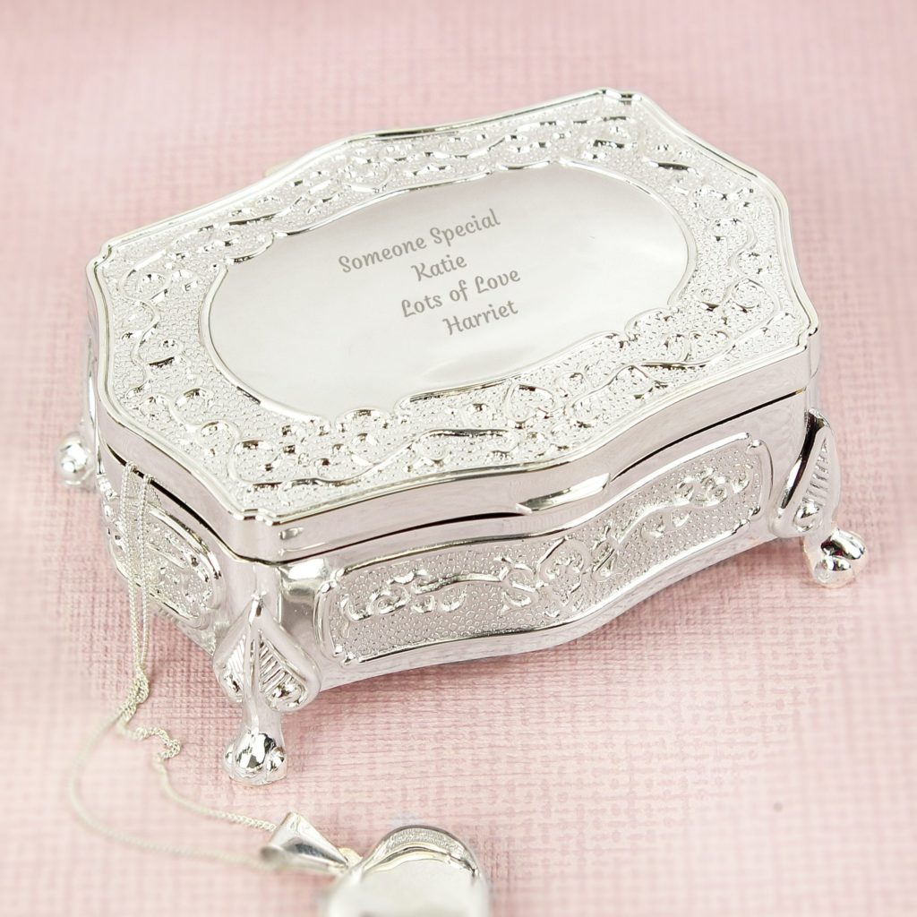 Personalised Any Message Small Antique Trinket Box