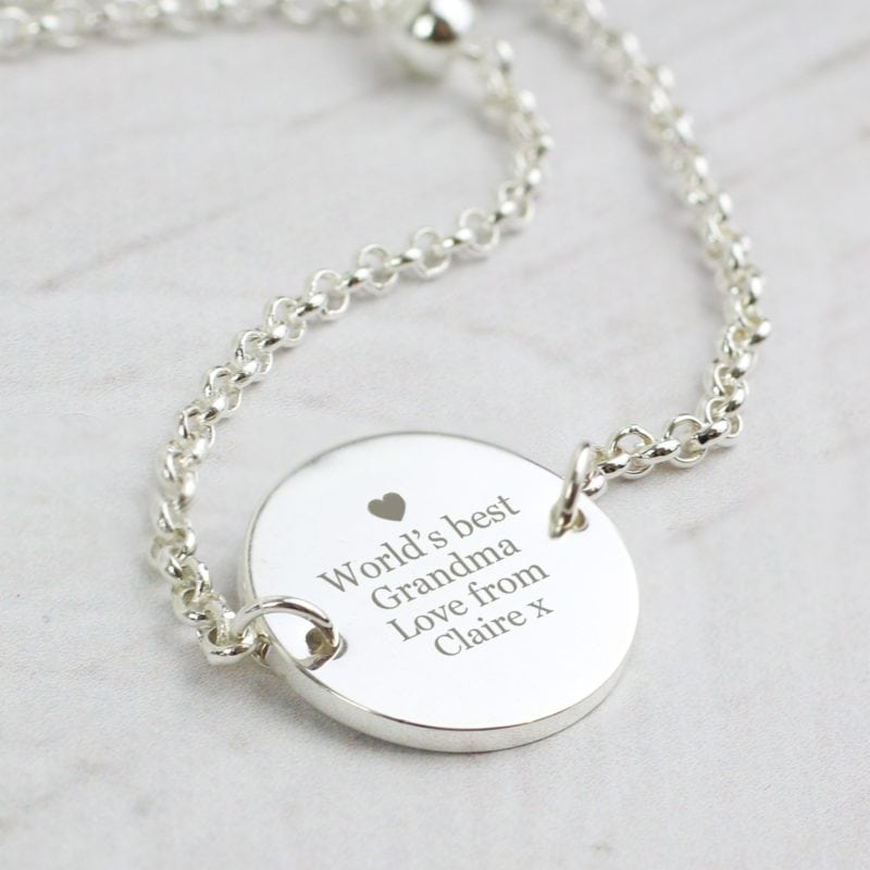 Personalised Silver Plated Any Message Disc Necklace
