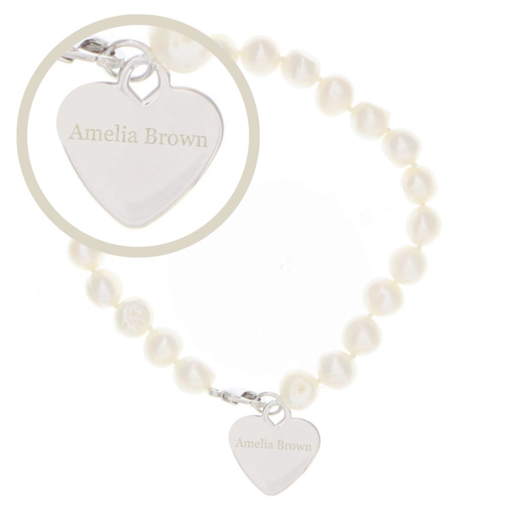 Personalised White Freshwater Pearl Name Bracelet