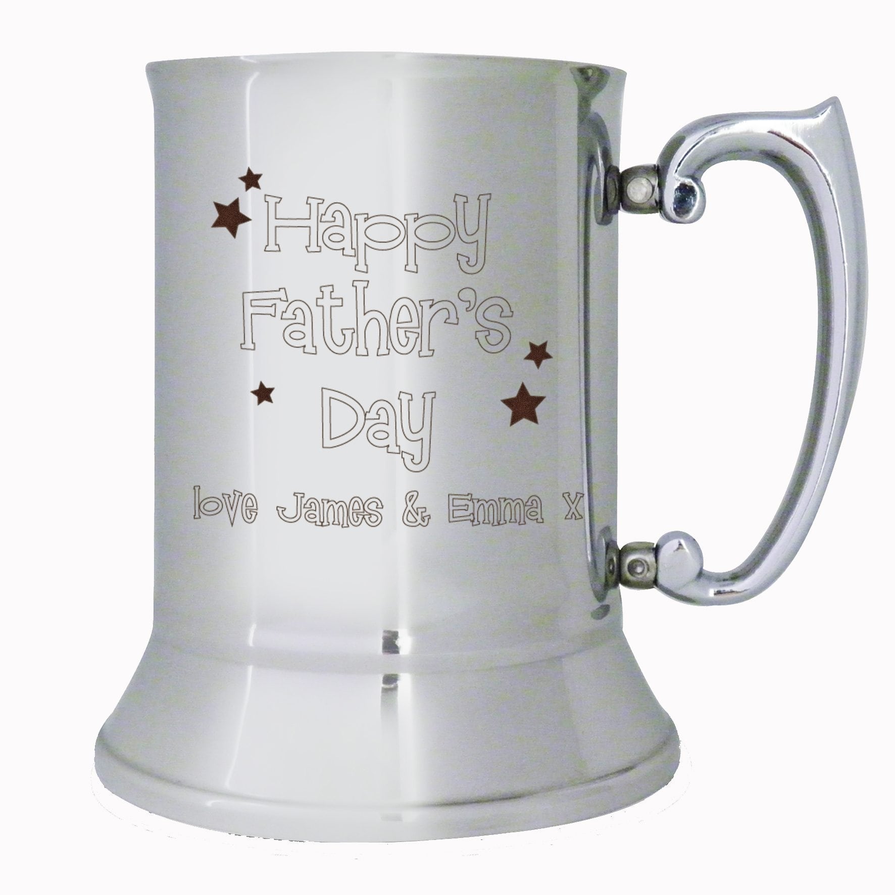 Happy Fathers Day Stars Stainless Steel Tankard Personalised Happy Fathers Day Stars Stainless Steel Tankard