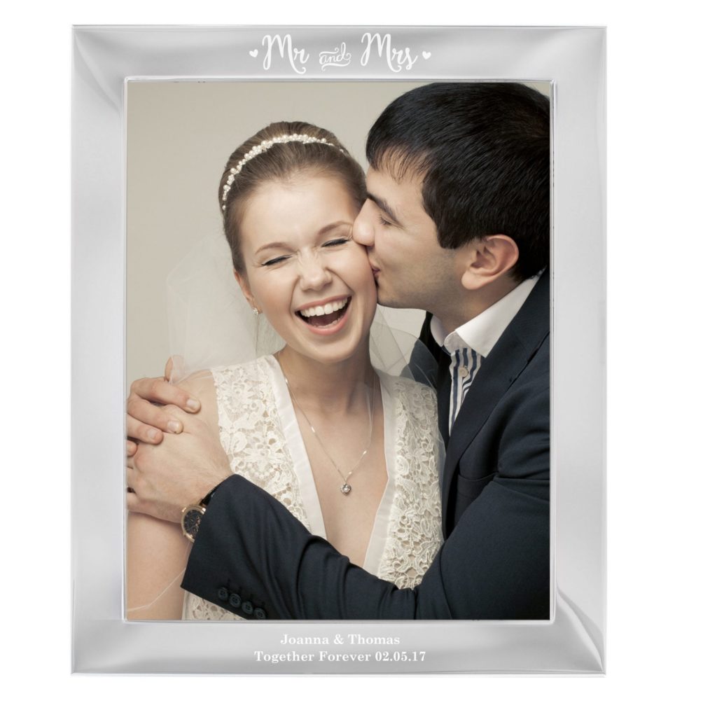 Personalised Mr & Mrs Silver 8x10 Photo Frame