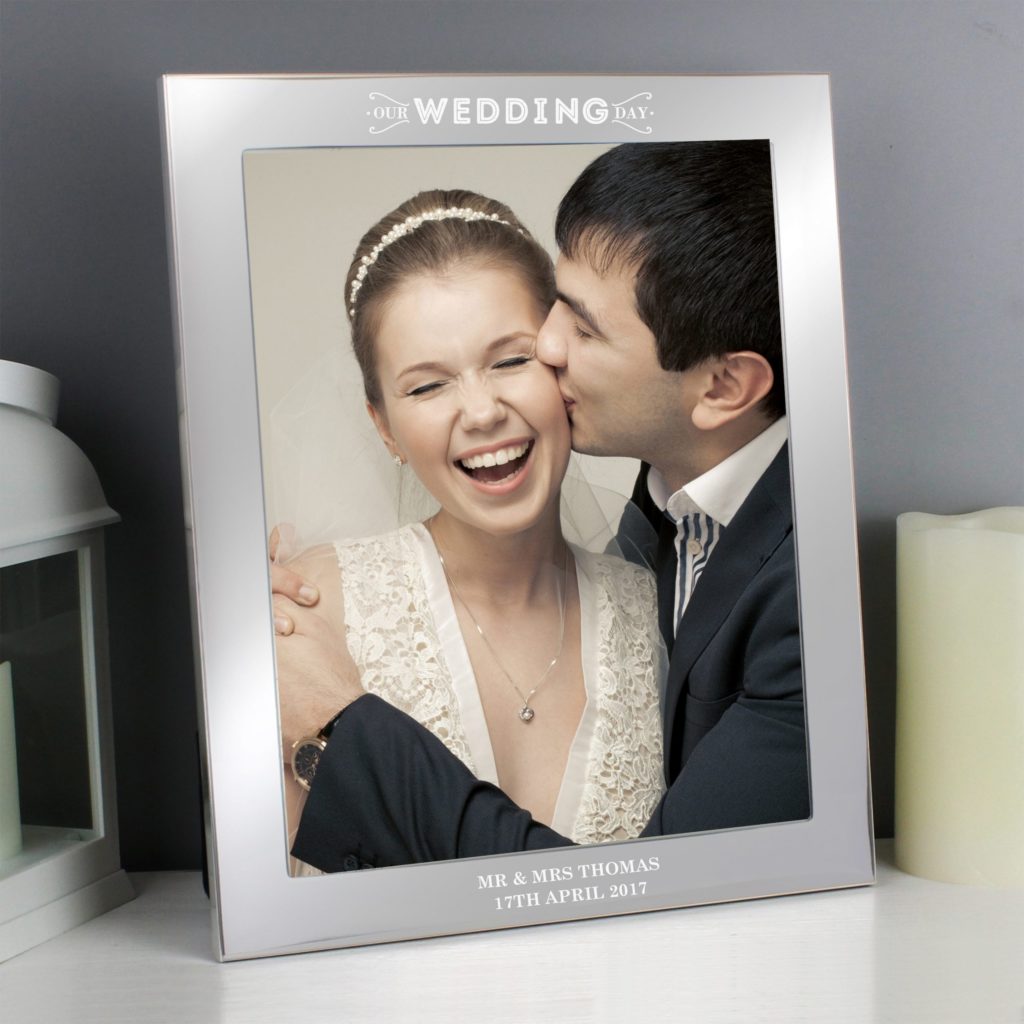Personalised Our Wedding Day Silver 8x10 Photo Frame