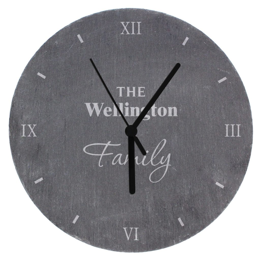 Personalised Family Slate Clock