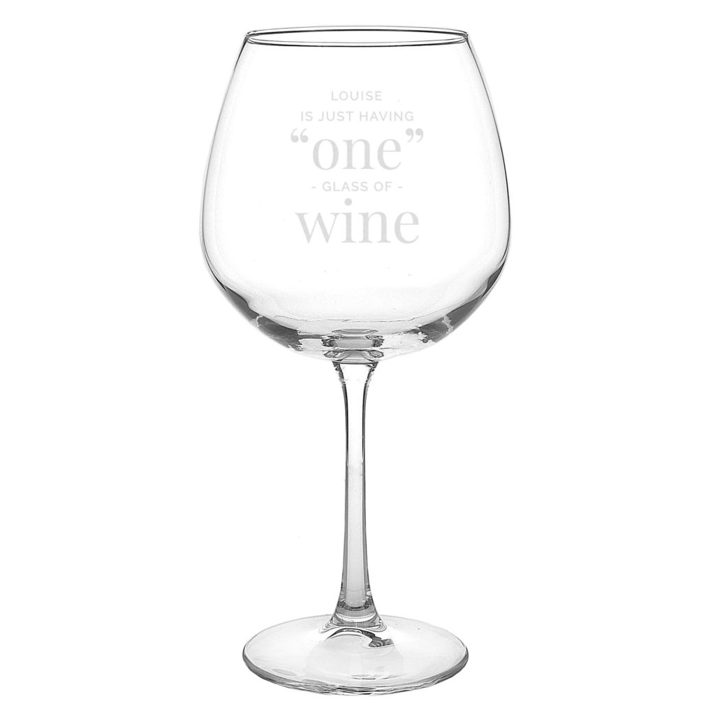 Personalised 'One Glass' Bottle of Wine Glass