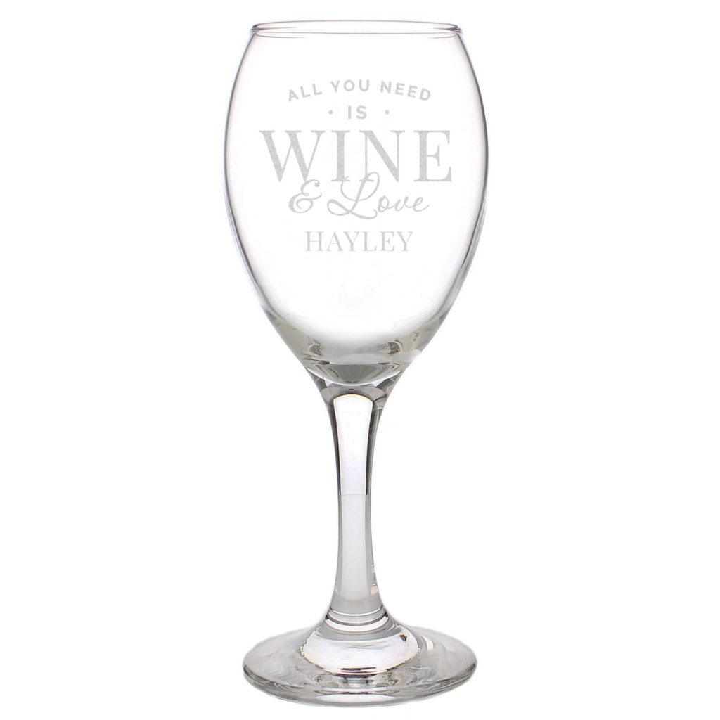 Personalised 'All You Need is Wine' Wine Glass