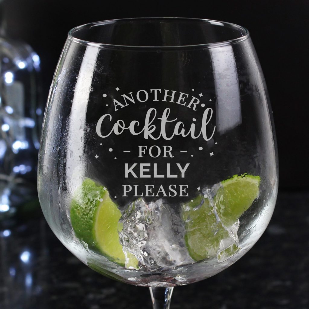 Personalised Another Cocktail Balloon Glass