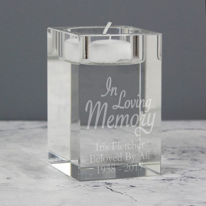 Personalised In Loving Memory Tea Light Candle Holder