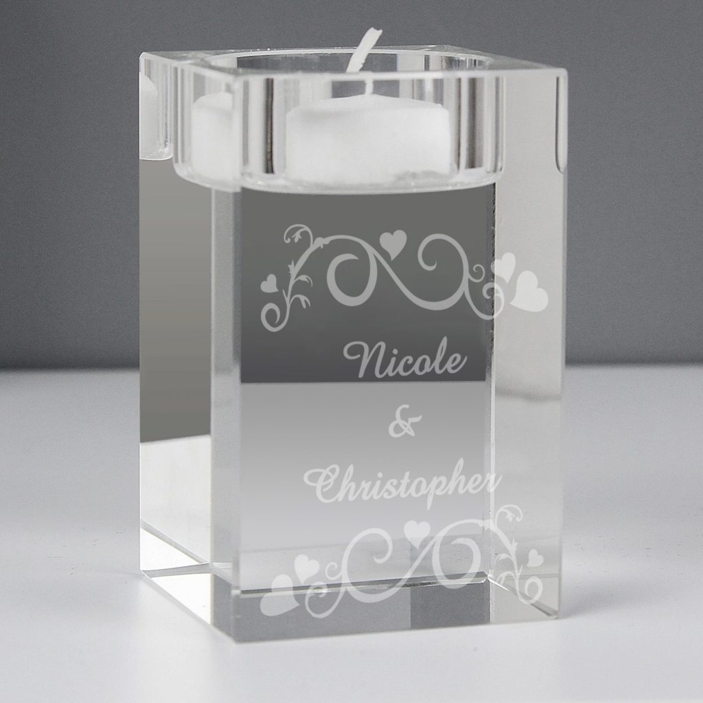 Personalised Ornate Swirl Tea Light Candle Holder