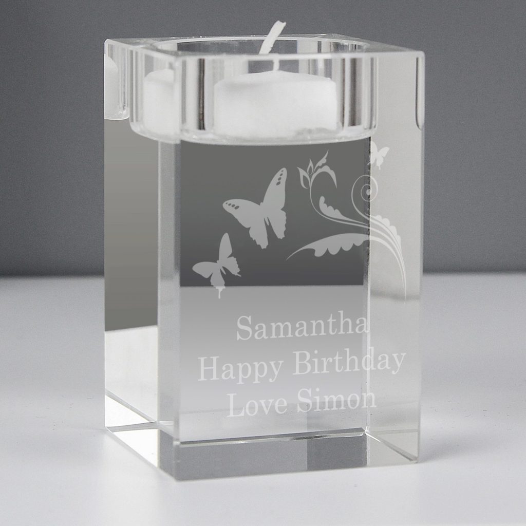 Personalised Butterfly Swirl Tea Light Candle Holder