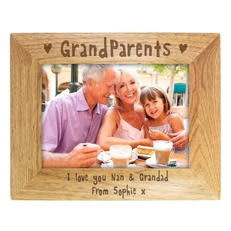 Personalised 7x5 Grandparents Wooden Photo Frame