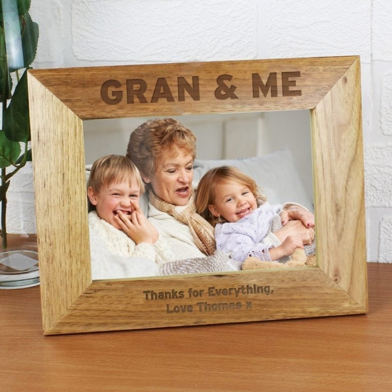 Personalised Gran & Me 7x5 Wooden Photo Frame
