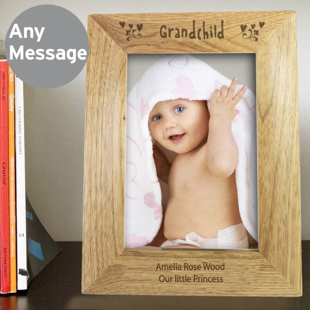 Personalised 5x7 Grandchild Wooden Photo Frame