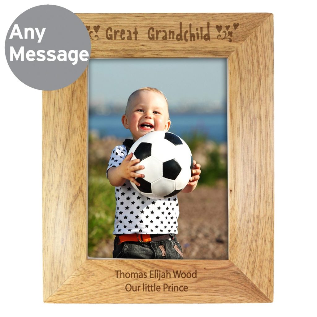 Personalised 5x7 Great Grandchild Wooden Photo Frame
