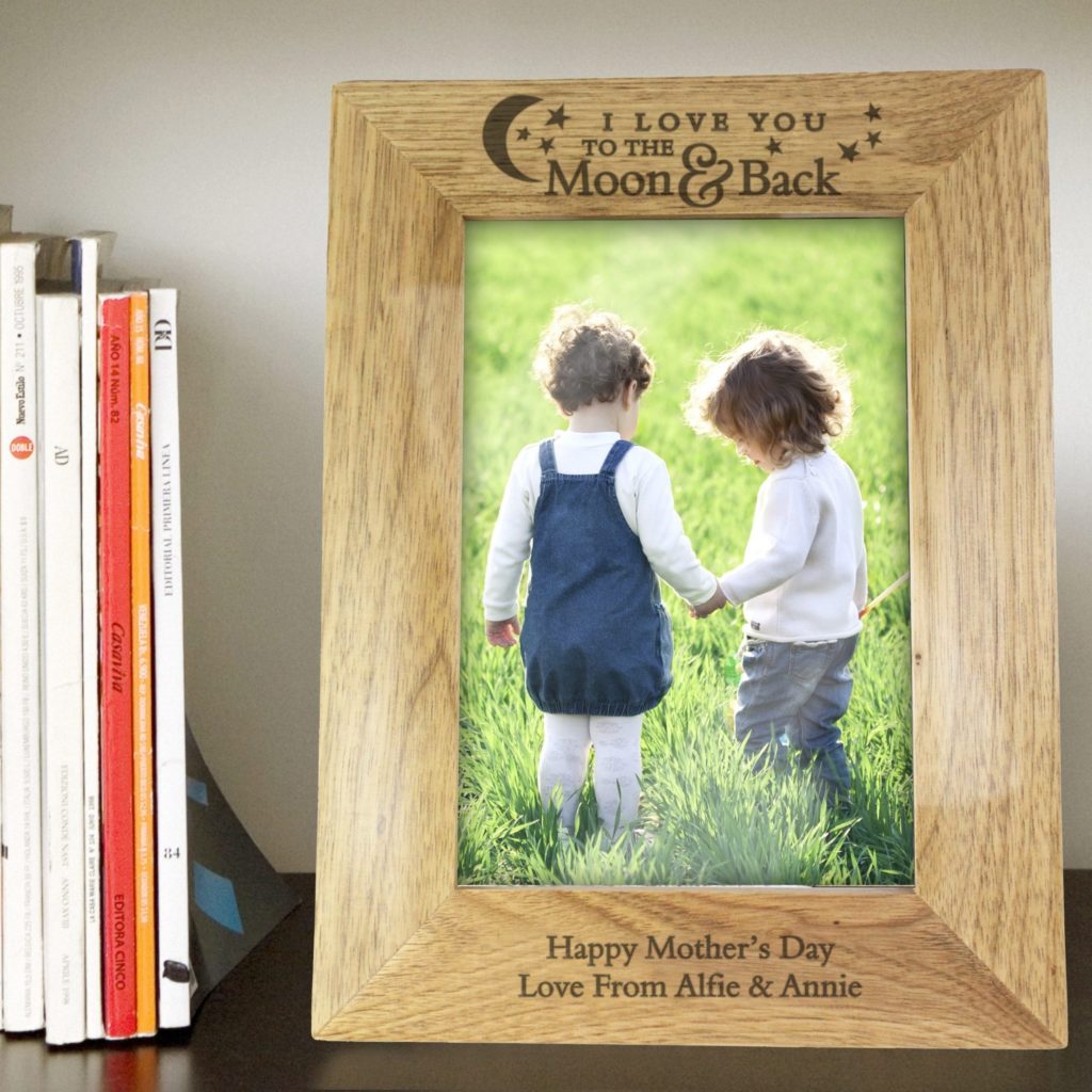 Personalised To the Moon and Back... 5x7 Wooden Photo Frame