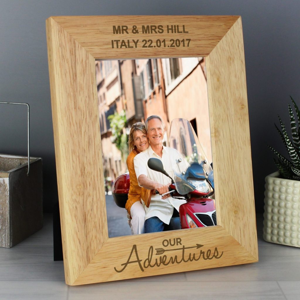 Personalised Our Adventures 5x7 Wooden Photo Frame