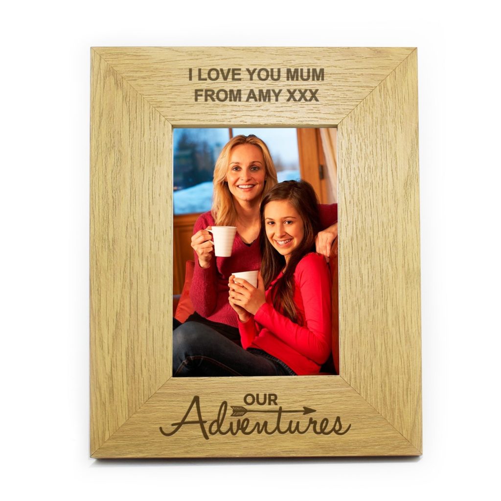 Personalised Our Adventures 4x6 Wooden Photo Frame
