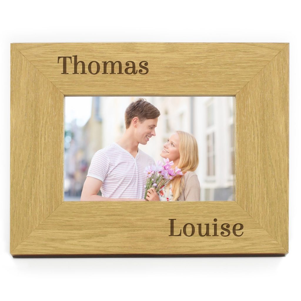 Personalised 7x5 Couples Wooden Photo Frame