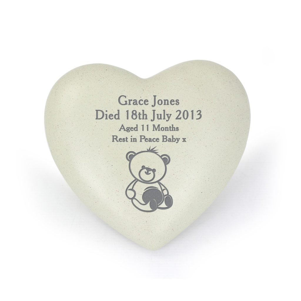 Personalised Teddy Bear Heart Memorial