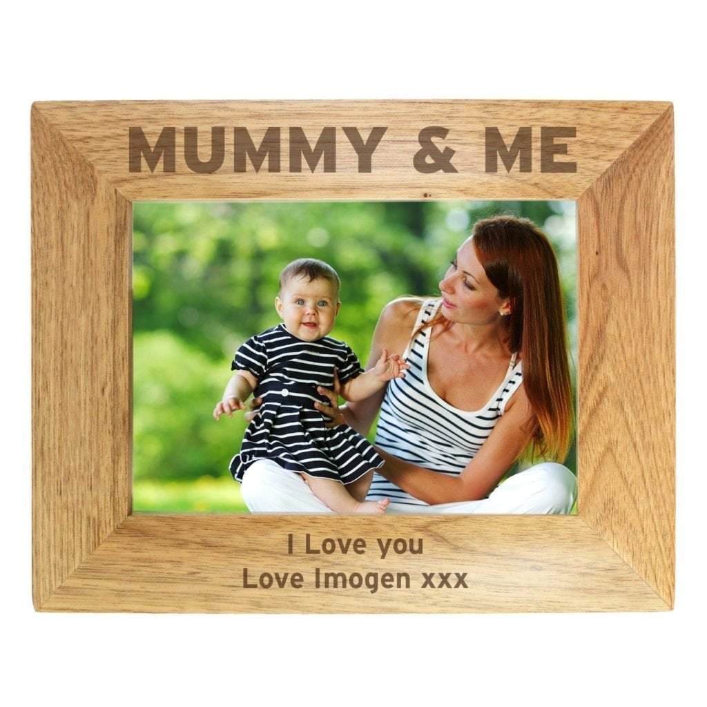 Personalised Mummy & Me 7x5 Wooden Photo Frame