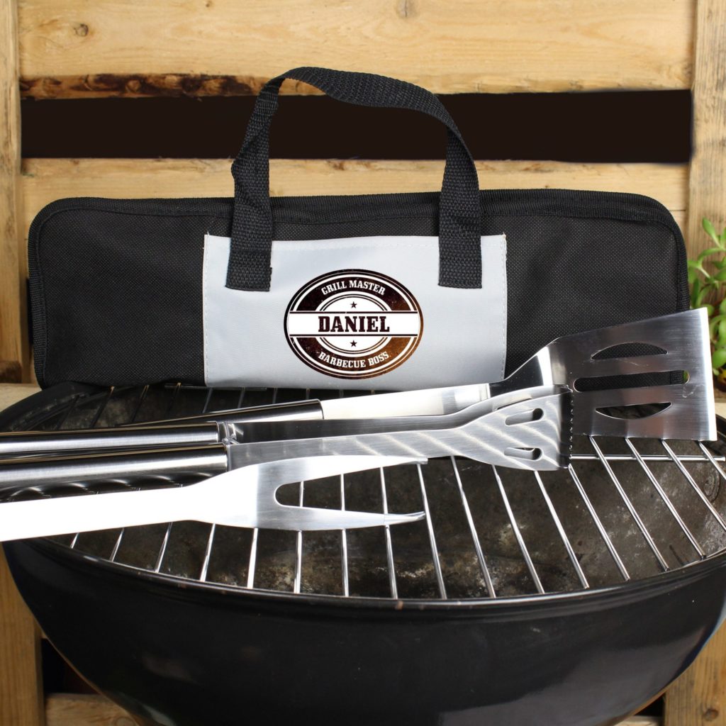 Personalised Stamp Stainless Steel BBQ Kit