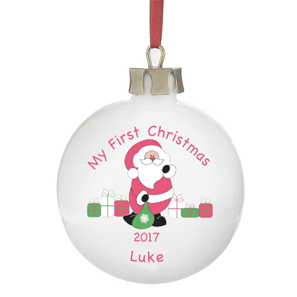 Personalised Santa with Presents Bauble