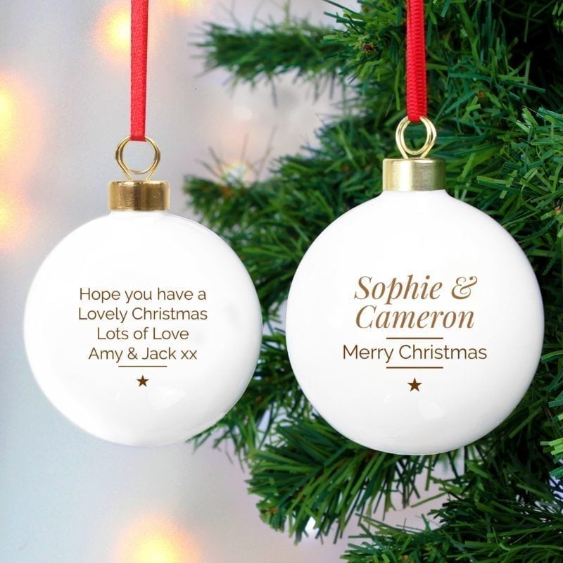 Personalised Classic Gold Star Christmas Bauble
