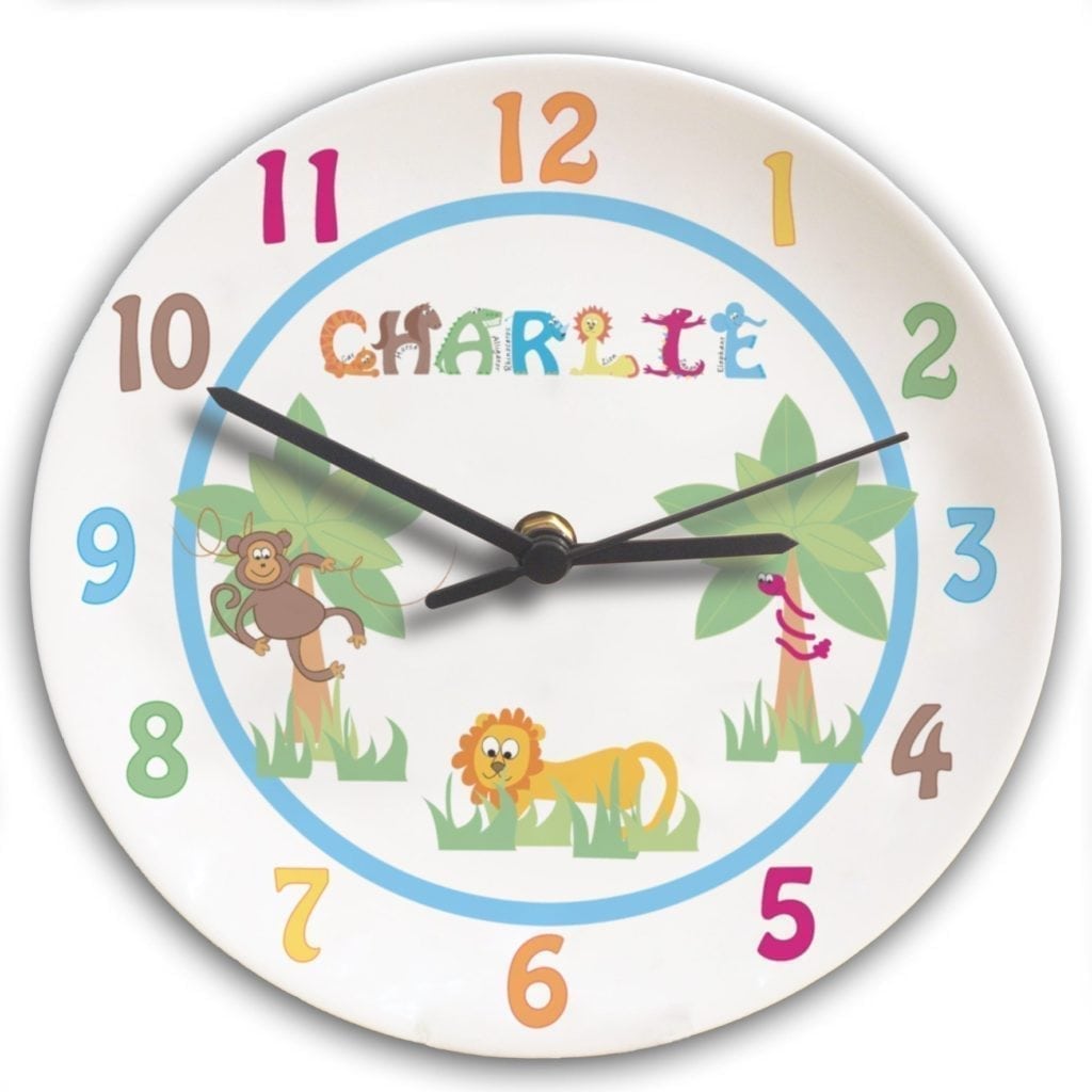 Personalised Animal Alphabet Boys Clock