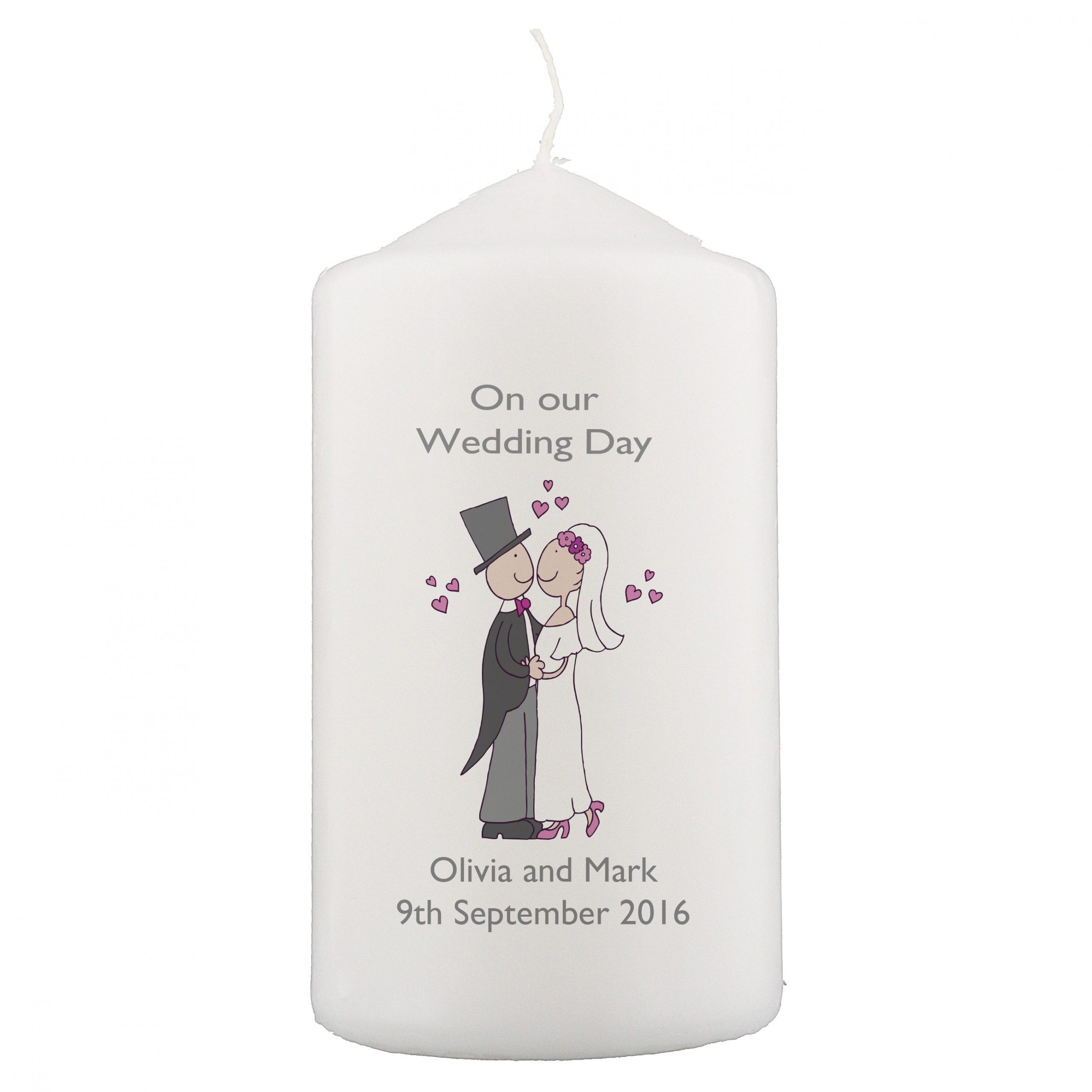 Cartoon Couple Candle Personalised Cartoon Couple Candle
