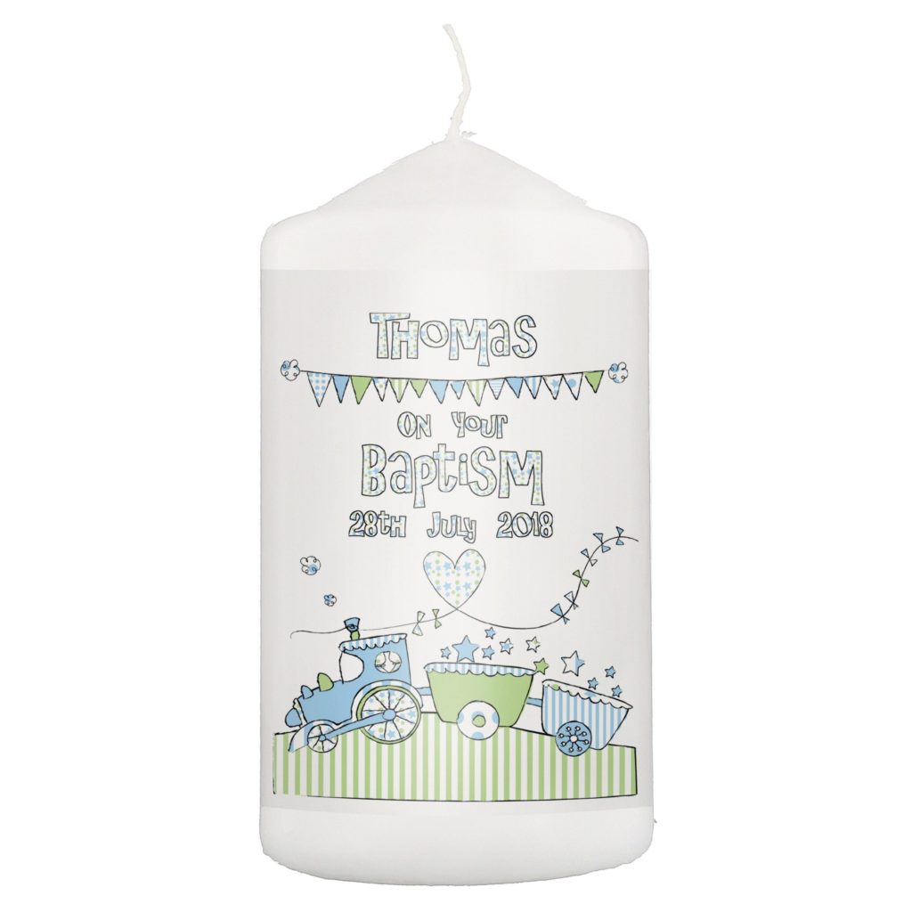 Personalised Whimsical Train Candle