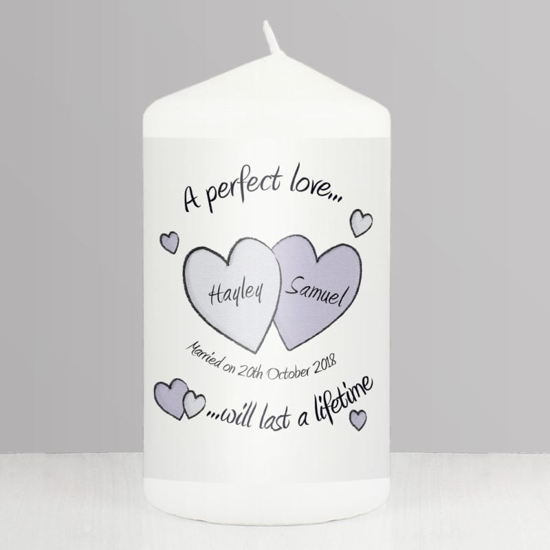 Personalised A Perfect Love Wedding Candle