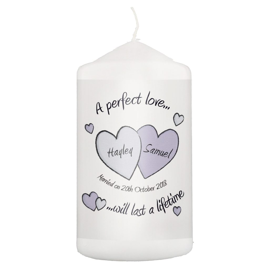 Personalised A Perfect Love Wedding Candle