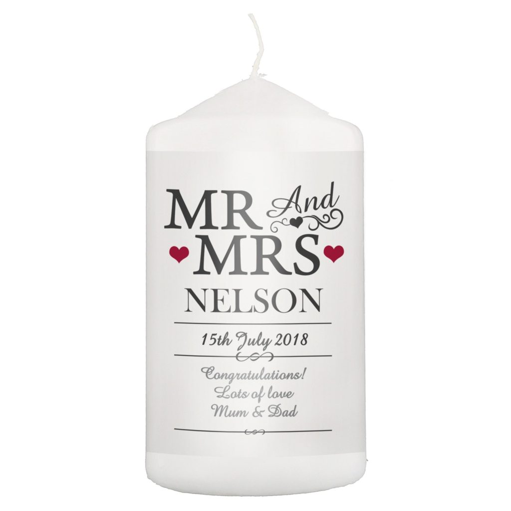 Personalised Mr & Mrs Candle