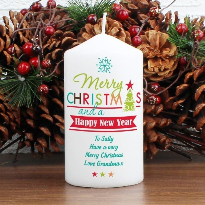 Personalised Bright Christmas Candle