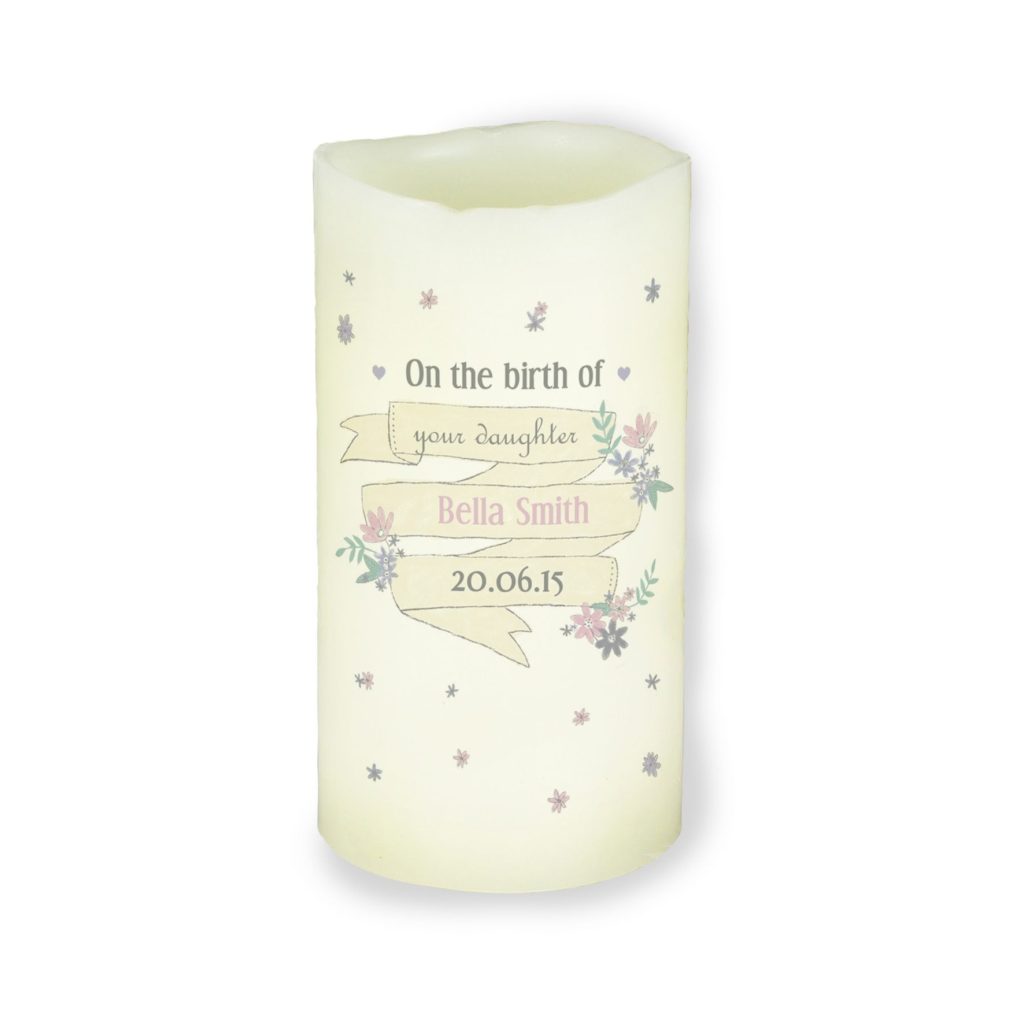 Personalised Garden Bloom LED Candle