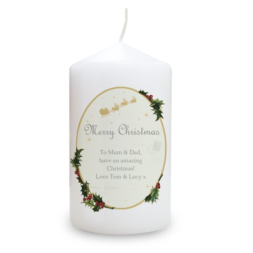 Personalised Traditional Christmas Candle